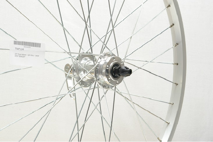 24" Front Wheel - Q/R Disc - Silver ATB