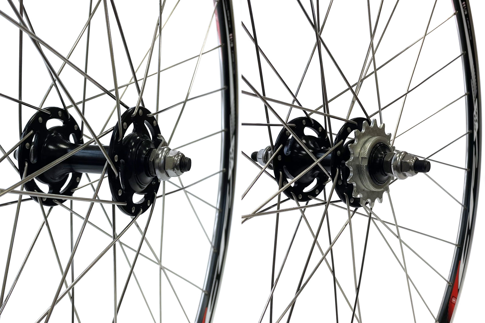 700c Track Wheel Set - Track Hubs / MACH1 Rims - Black (Pr)