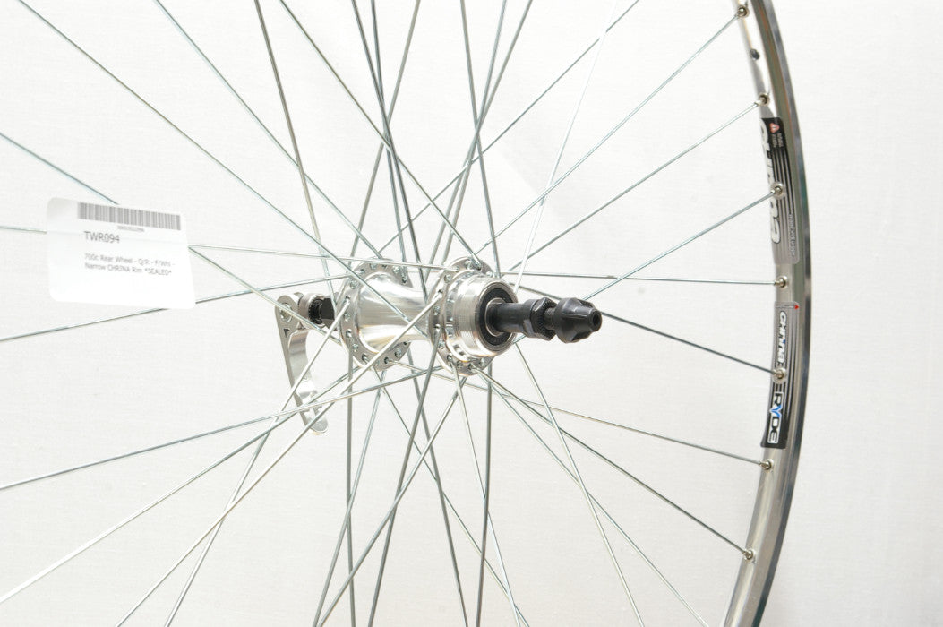 700c Rear Wheel - Q/R - F/Whl - Narrow Polished Rim