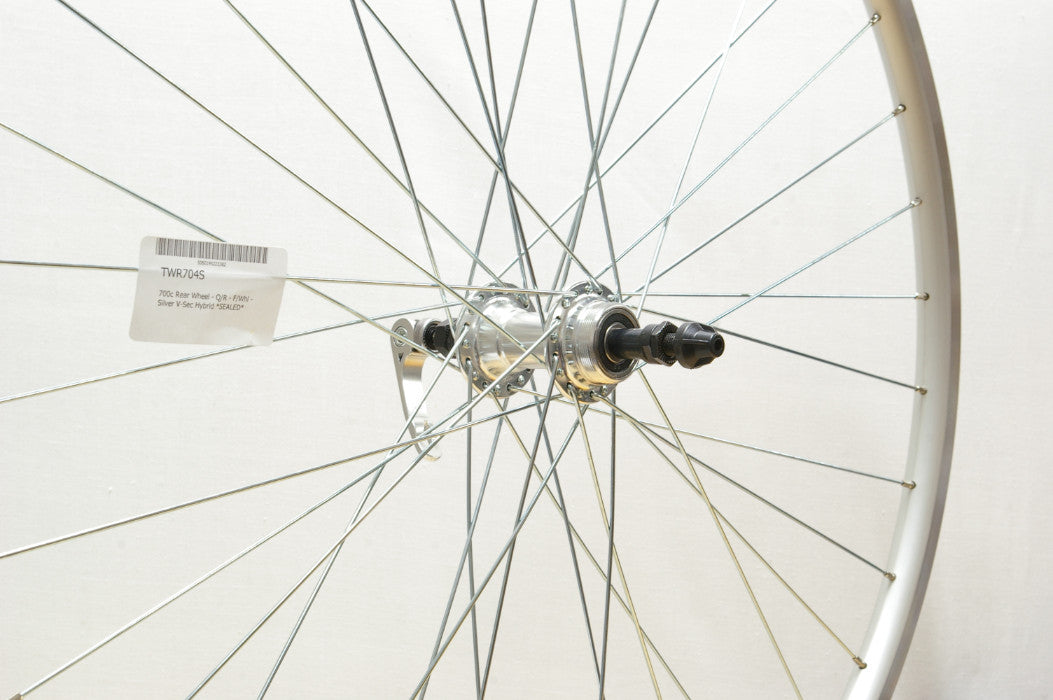 700c Rear Wheel - Q/R - F/Whl - Silver V-Sec Hybrid