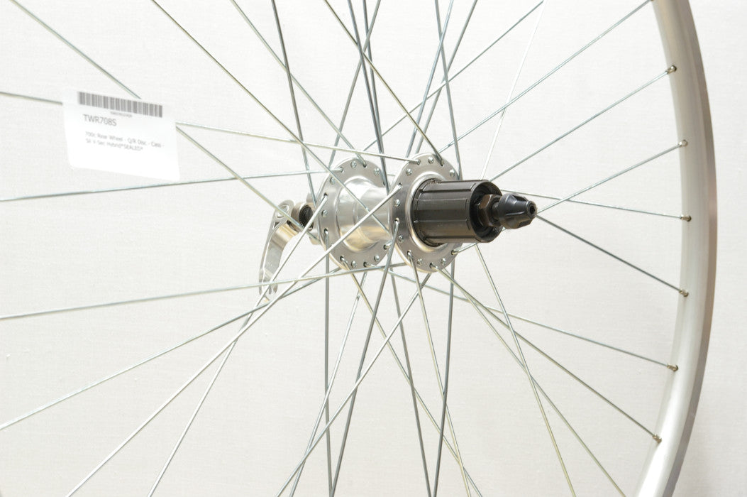 700c Rear Wheel - Q/R Disc - Cass - Sil V-Sec Hybrid