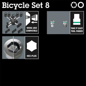 Wera Tools Bicycle Set 8 3/8" Hex/Torx Socket Set 7pcs