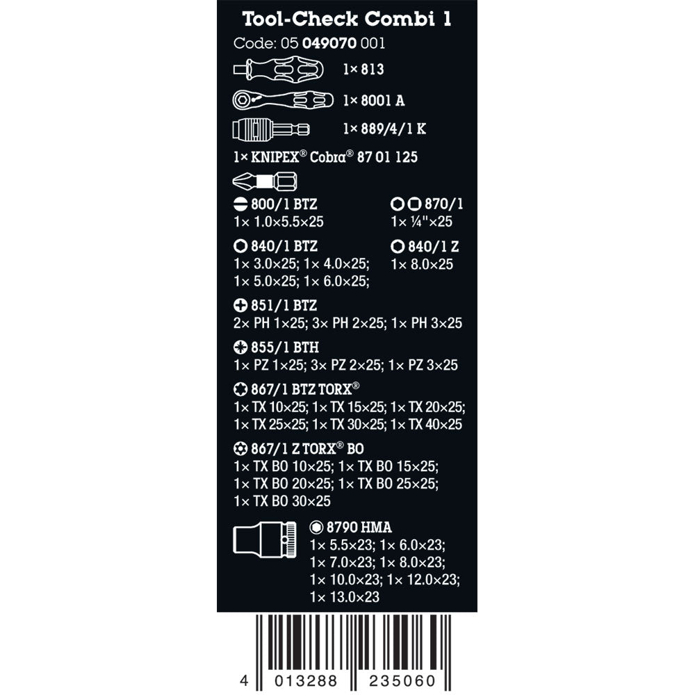 Wera Tools Tool Check Combi 1, 40 Pieces