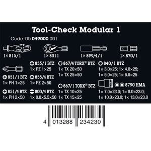 Wera Tools Tool Check Modular 1, 21 Pieces