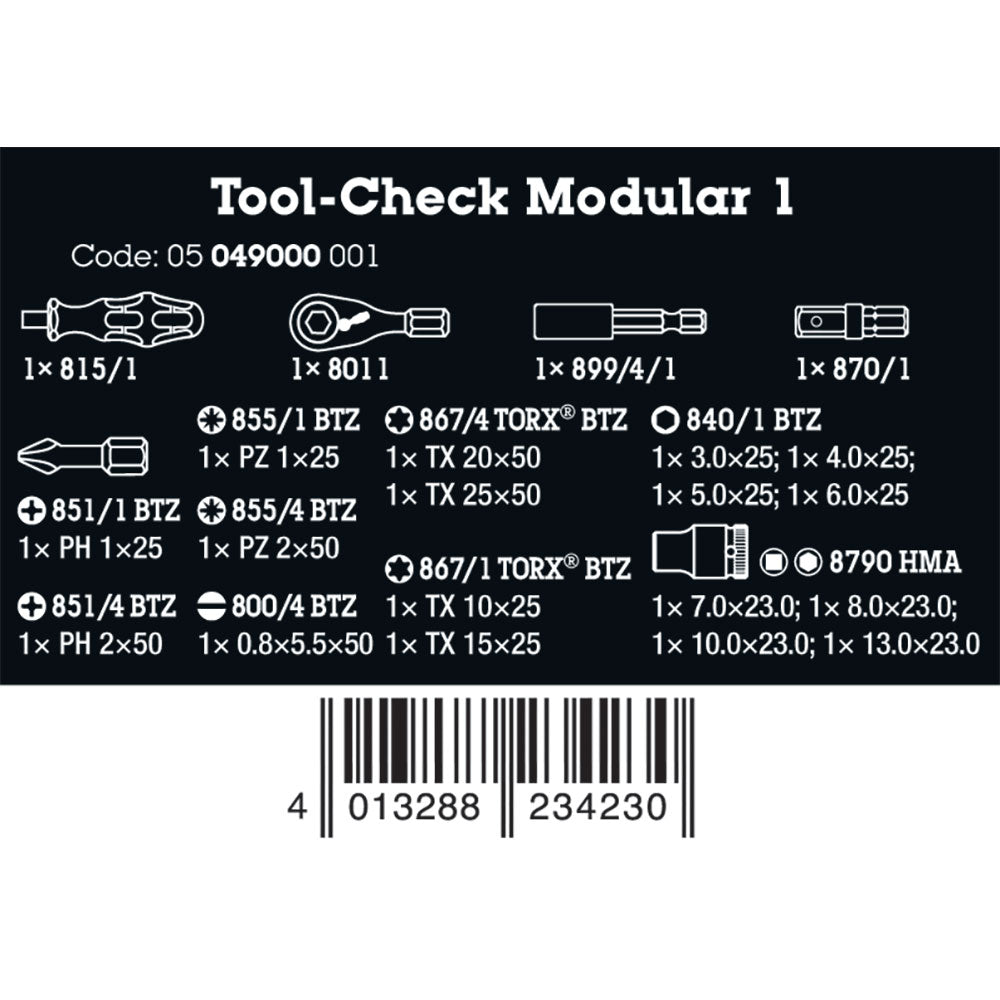 Wera Tools Tool Check Modular 1, 21 Pieces