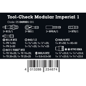 Wera Tools Tool Check Modular Imperial 1, 21 Pieces