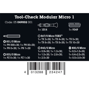 Wera Tools Tool-Check Modular Micro 1, 21 Pieces