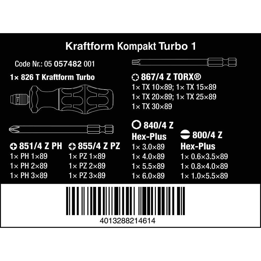 Wera Tools Kraftform Kompakt Turbo 1 19pcs