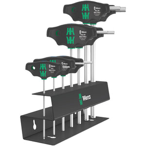 Wera Tools 454/7 HF Set 2 T-Handle Hex Screwdriver With Metal Rack