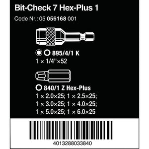 Wera Tools Bit-Check 7 Hex-Plus 1