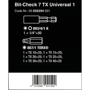 Wera Tools Bit-Check 7 TX Universal 1