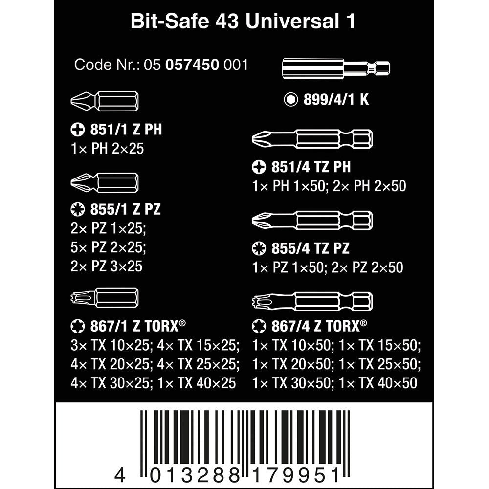 Wera Tools Bit-Safe 43 Universal 1