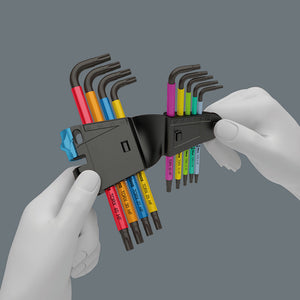 Wera Tools 967/9 TX Multicolour HF 1 L-key Set With Holding Function
