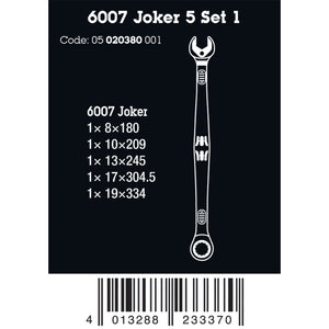 Wera Tools 6007 Joker Spanner Set, 5 Pieces