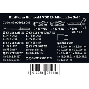 Wera Tools Kraftform Kompakt VDE Allrounder Set 1, 25 pieces