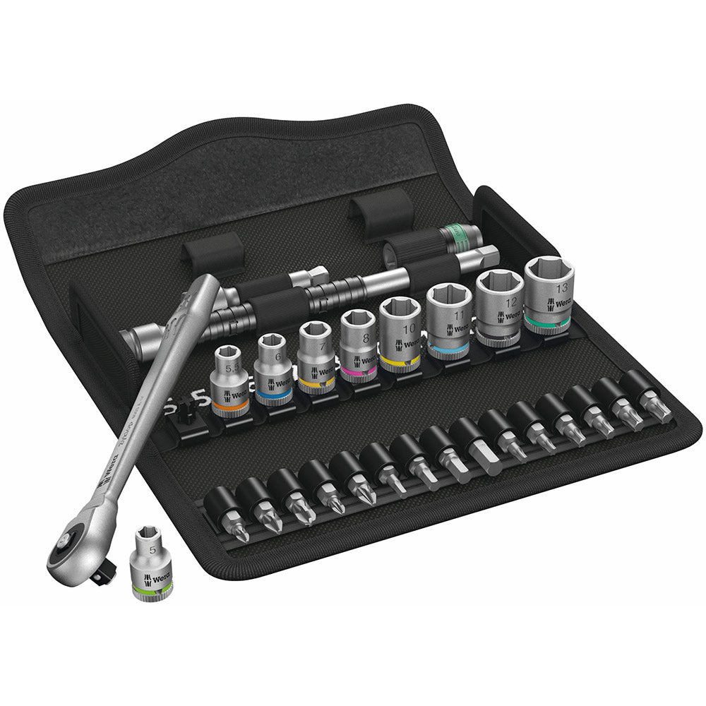 Wera Tools 8100 SA 7 Zyklop Metal Ratchet Set With Push-Through Square