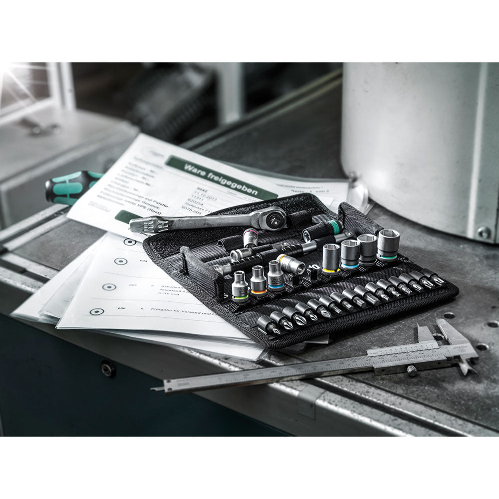 Wera Tools 8100 SA 7 Zyklop Metal Ratchet Set With Push-Through Square