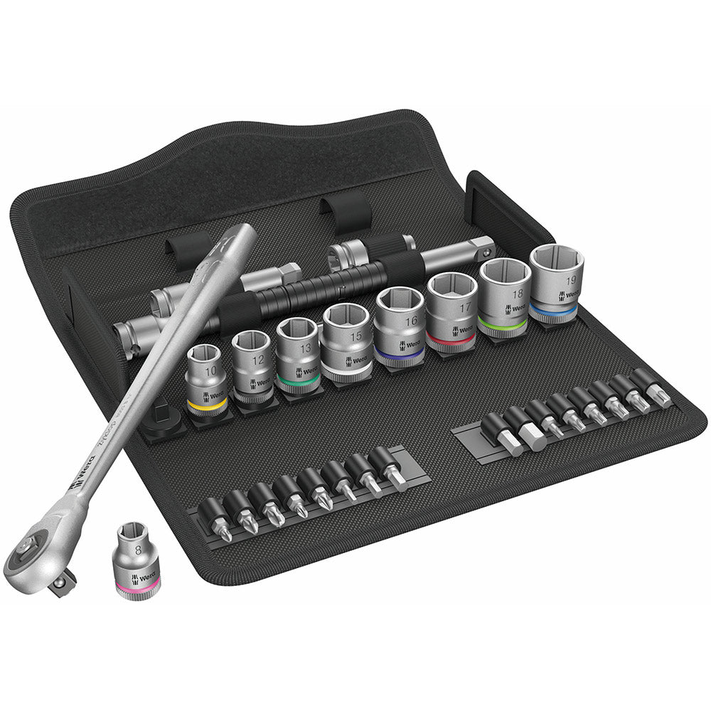 Wera Tools 8100 SB 7 Zyklop Ratchet Set With Square 3/8 Drive