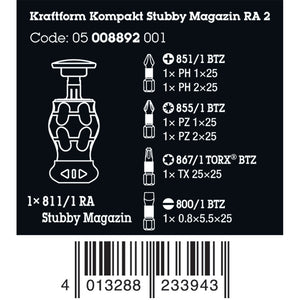 Wera Tools Kraftform Kompakt Stubby Magazine Screwdriver 2