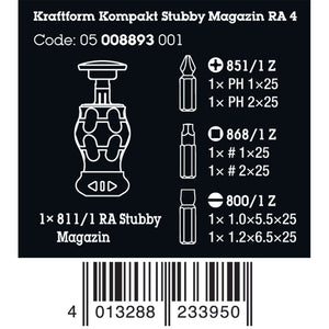 Wera Tools Kraftform Kompakt Stubby Magazine Screwdriver 3