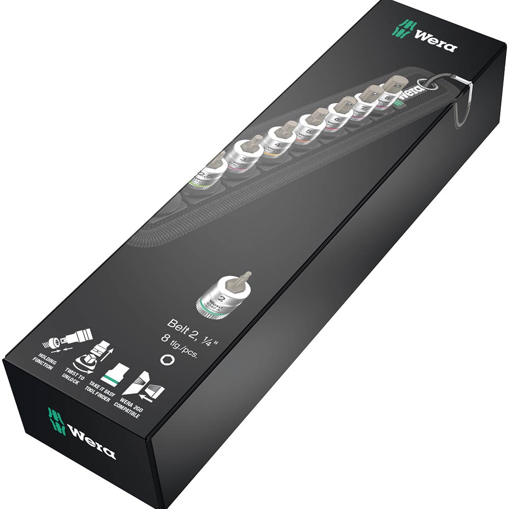Wera Tools Belt A 2 Zyklop In-Hex+ HF Bit Socket Set 1/4 8pc