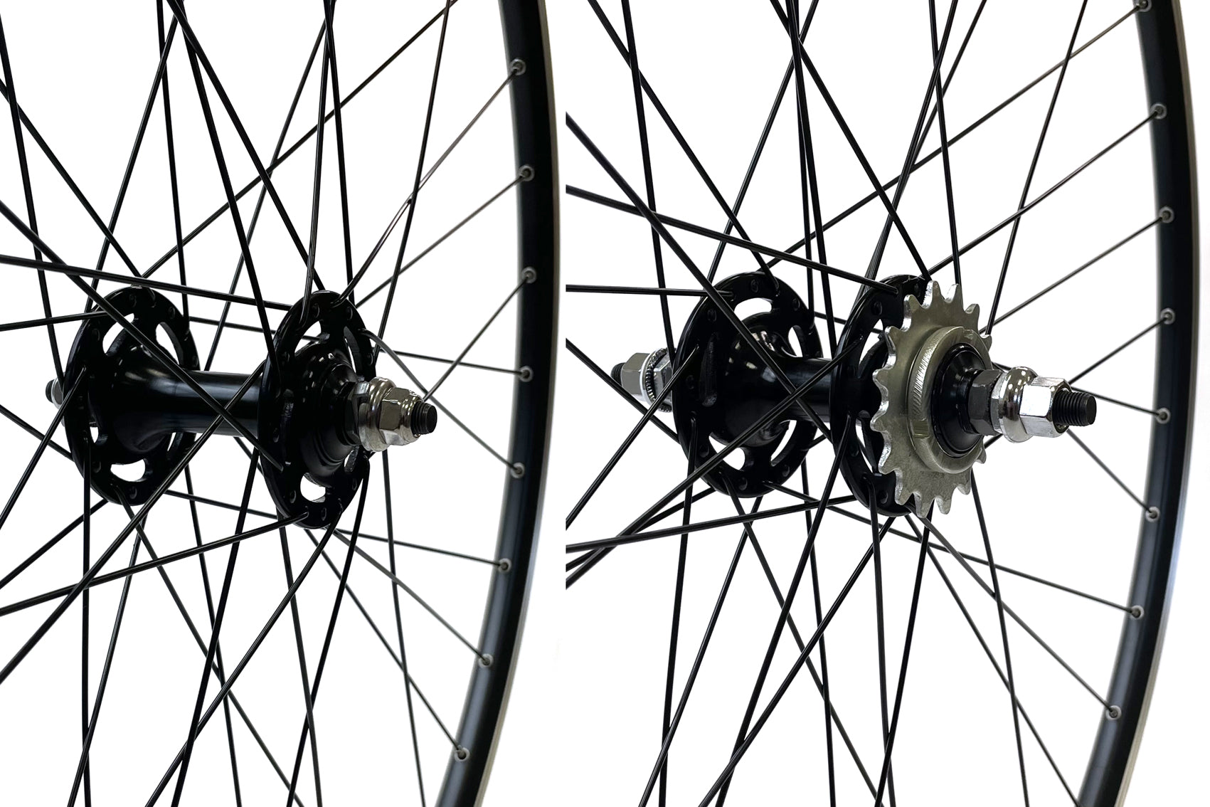 700c Track Wheel Set - Sealed Hubs / 21mm Rims - Black (Pr)