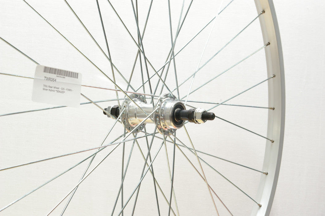 700c Rear Wheel - S/S - F/Whl - Silver Hybrid