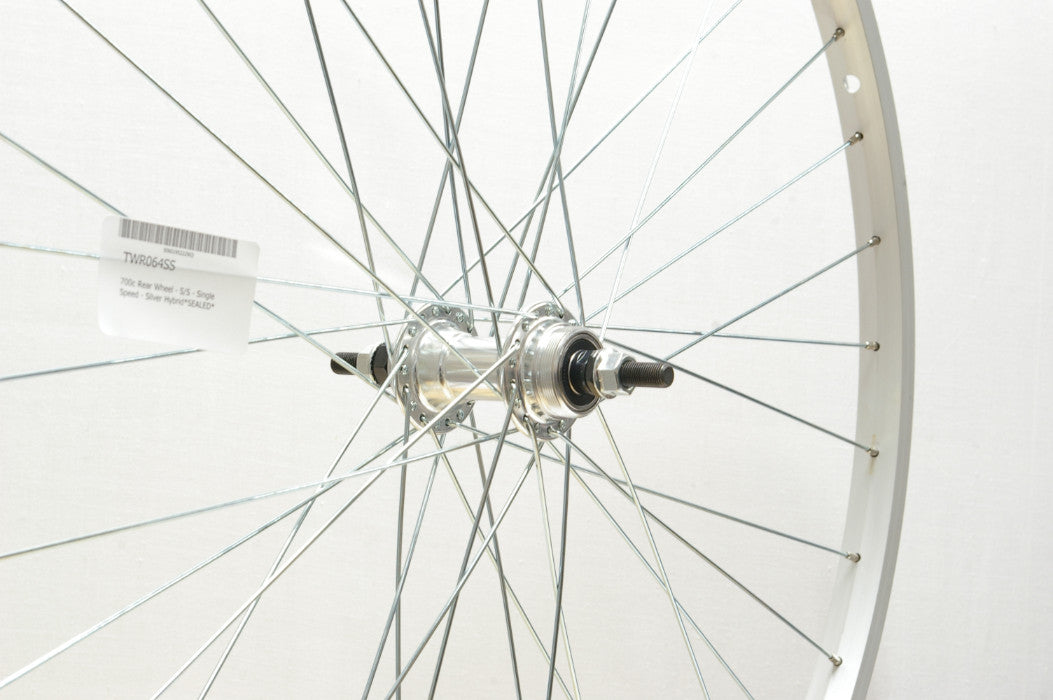 700c Rear Wheel - S/S - Single Speed - Silver Hybrid