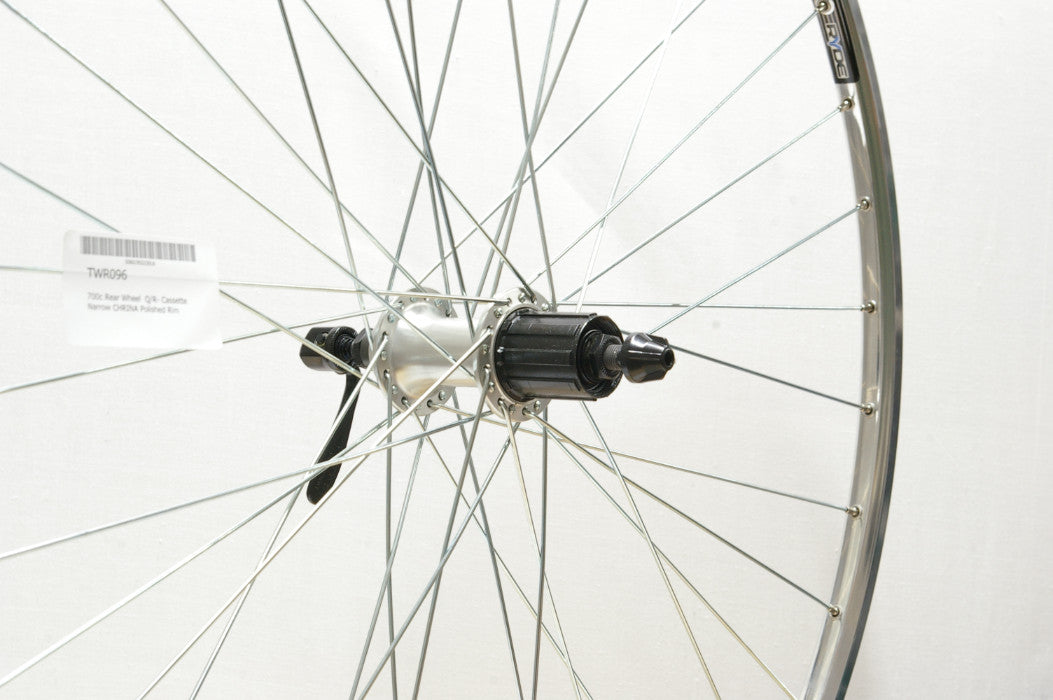 700c Rear Wheel - Q/R- Cassette - Narrow Polished Rim
