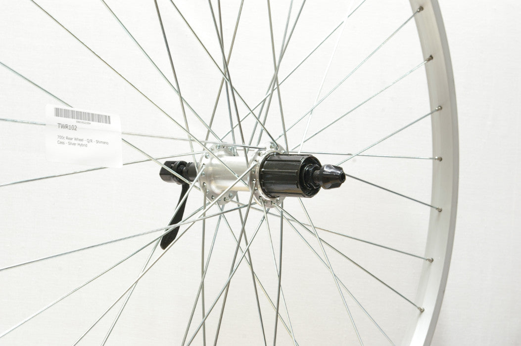 700c Rear Wheel - Q/R - Cassette - Silver Hybrid
