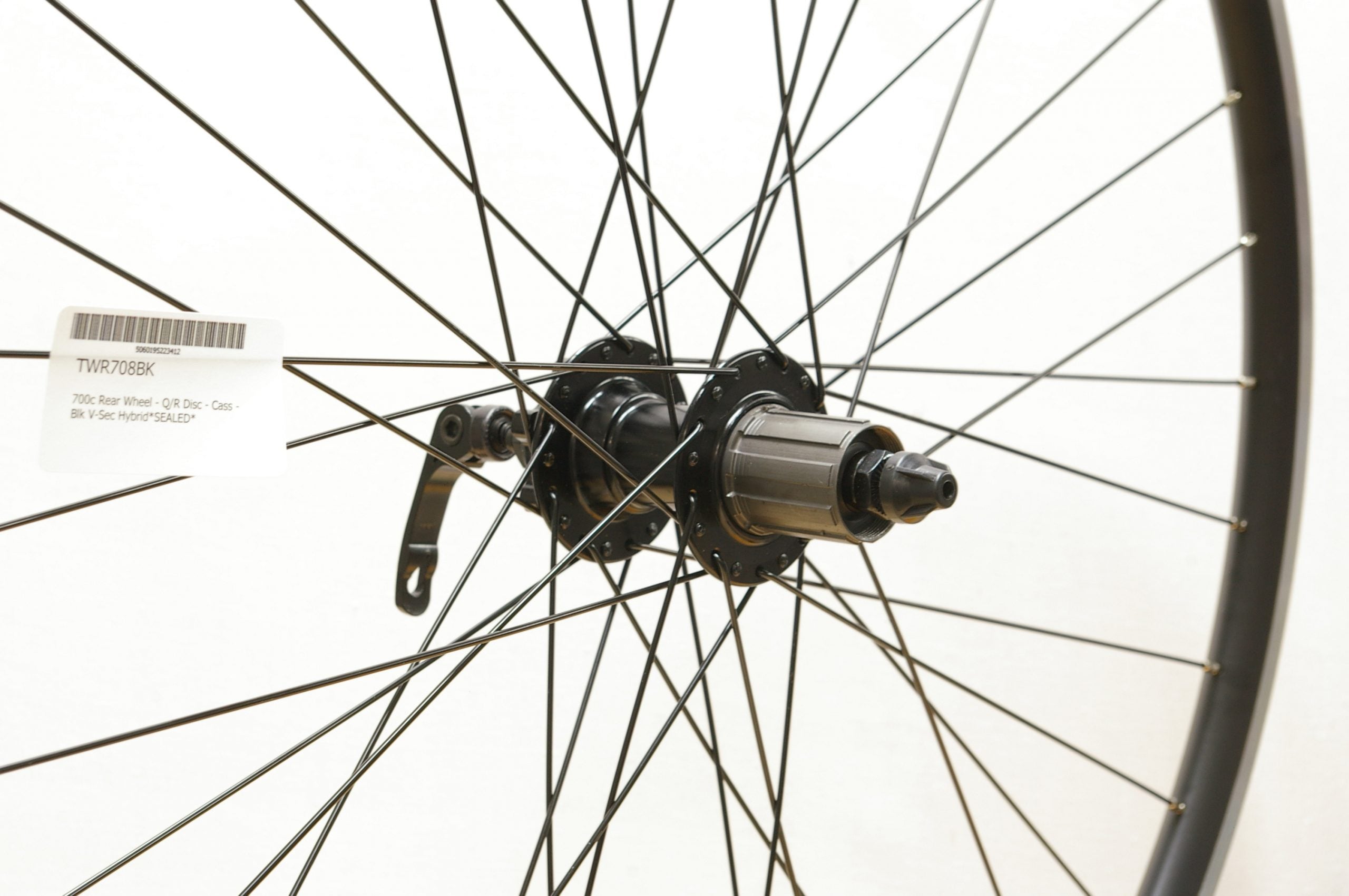 700c Rear Wheel - Q/R Disc - Cass - Blk V-Sec Hybrid