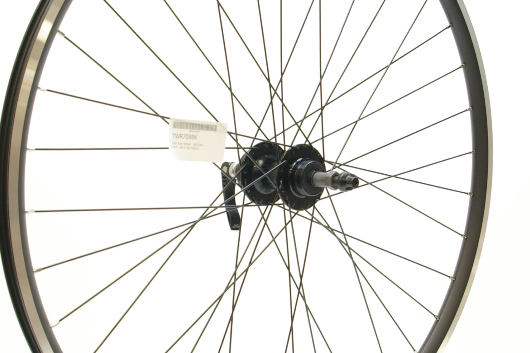 700c Rear Wheel - Q/R Disc - F/Wh - Blk V-Sec Hybrid
