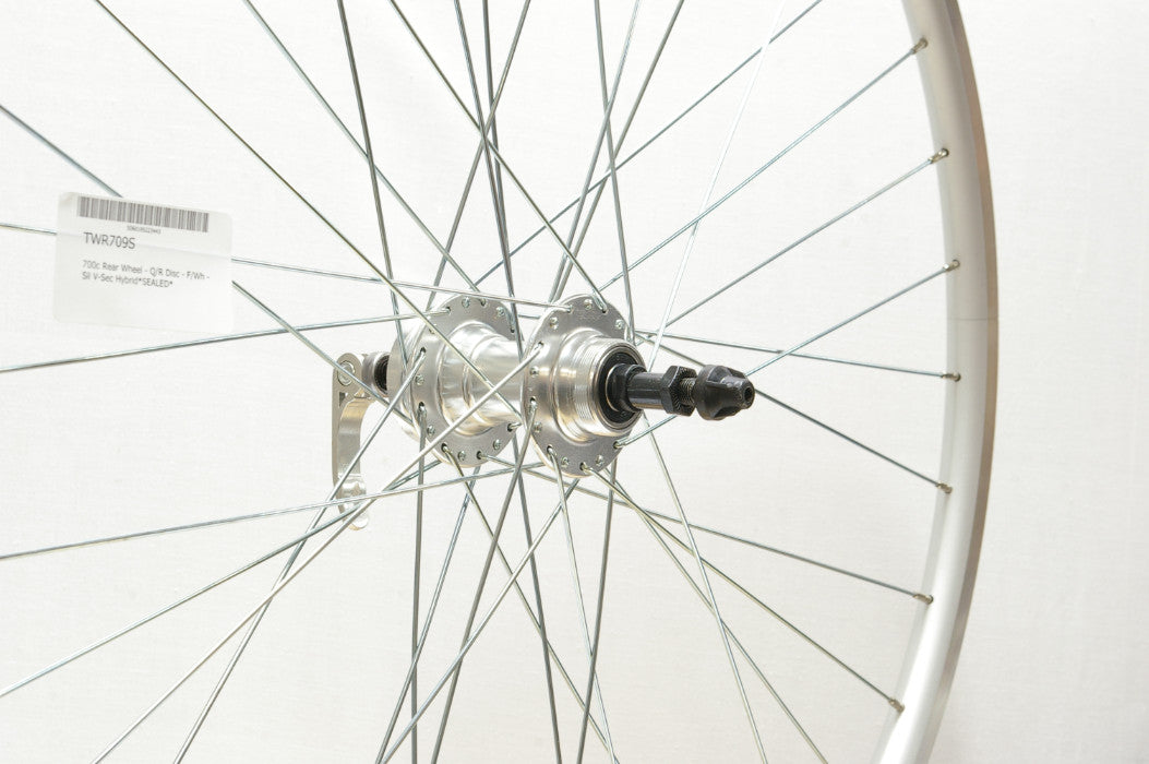 700c Rear Wheel - Q/R Disc - F/Wh - Sil V-Sec Hybrid