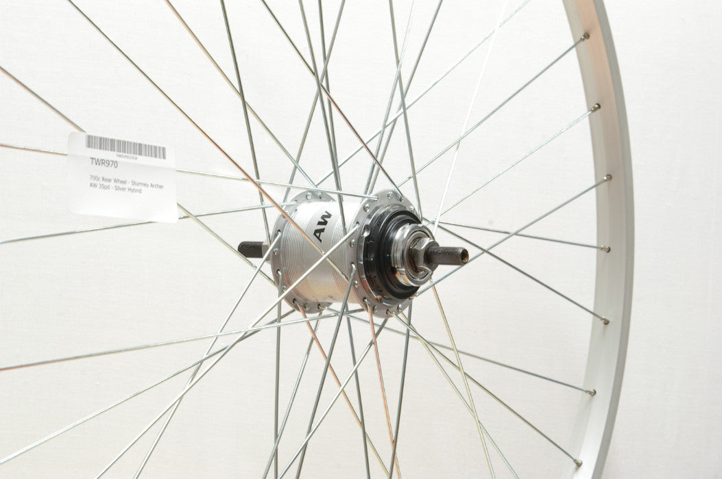 700c Rear Wheel - Sturmey Archer S-RF3 3Spd - Silver Hybrid