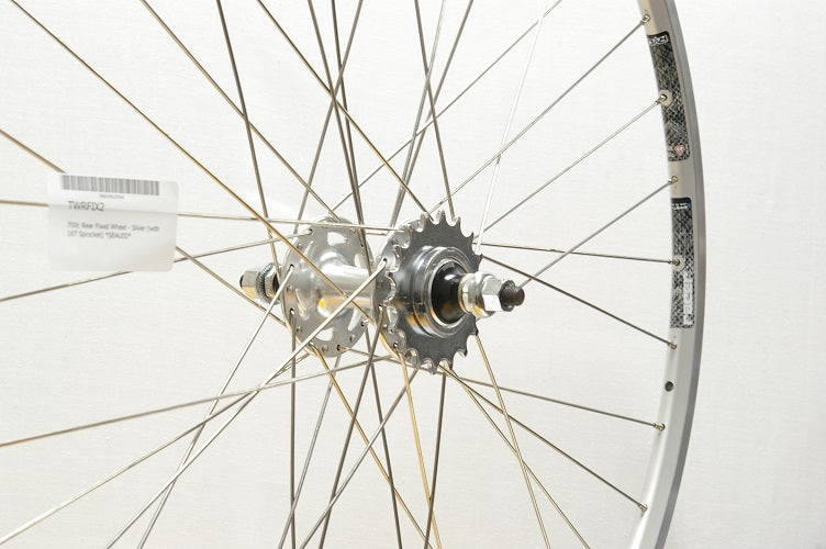 700c Rear Fixed Wheel - Silver (with 16T Sprocket) *SEALED*