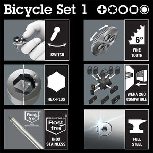 Wera Tools Bicycle Set 1 Zyklop Ratchet Screwdriver Set 14pcs