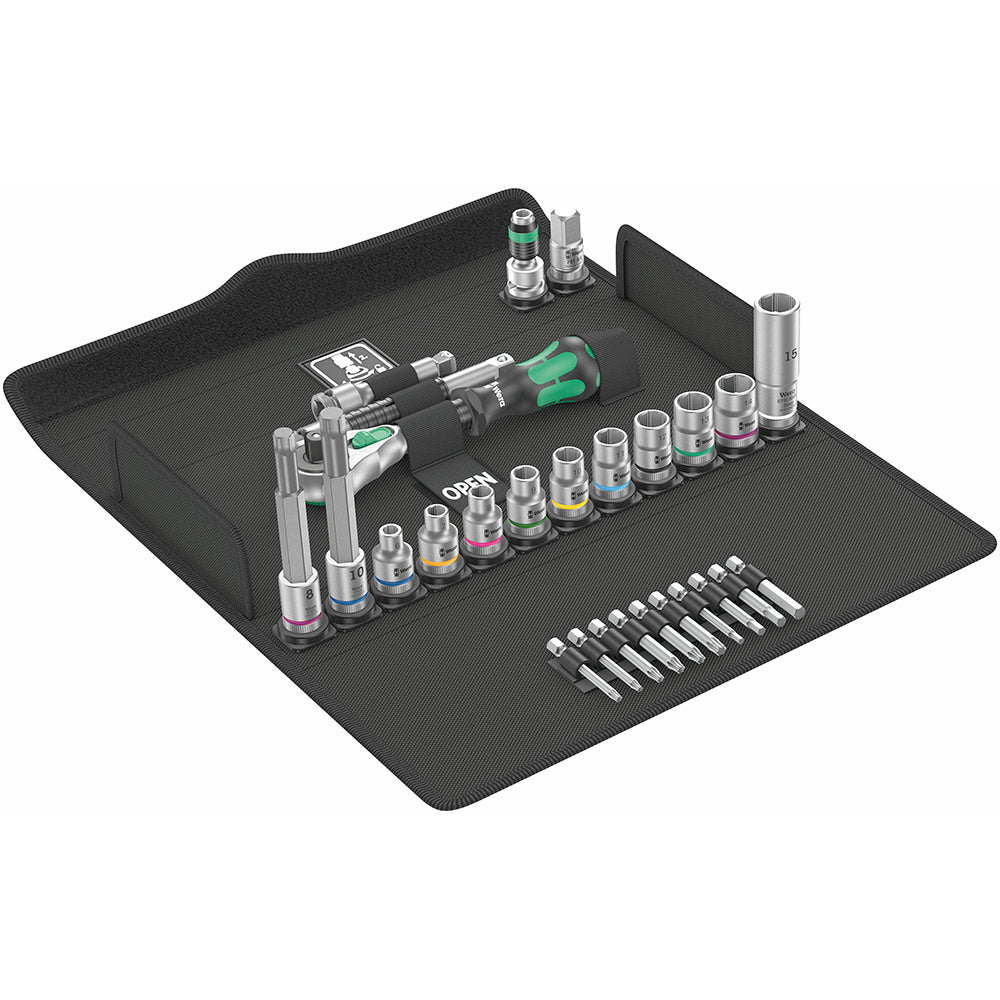 Wera Tools Bicycle Set 7 Zyklop 3/8" Ratchet and Socket Set 27pcs