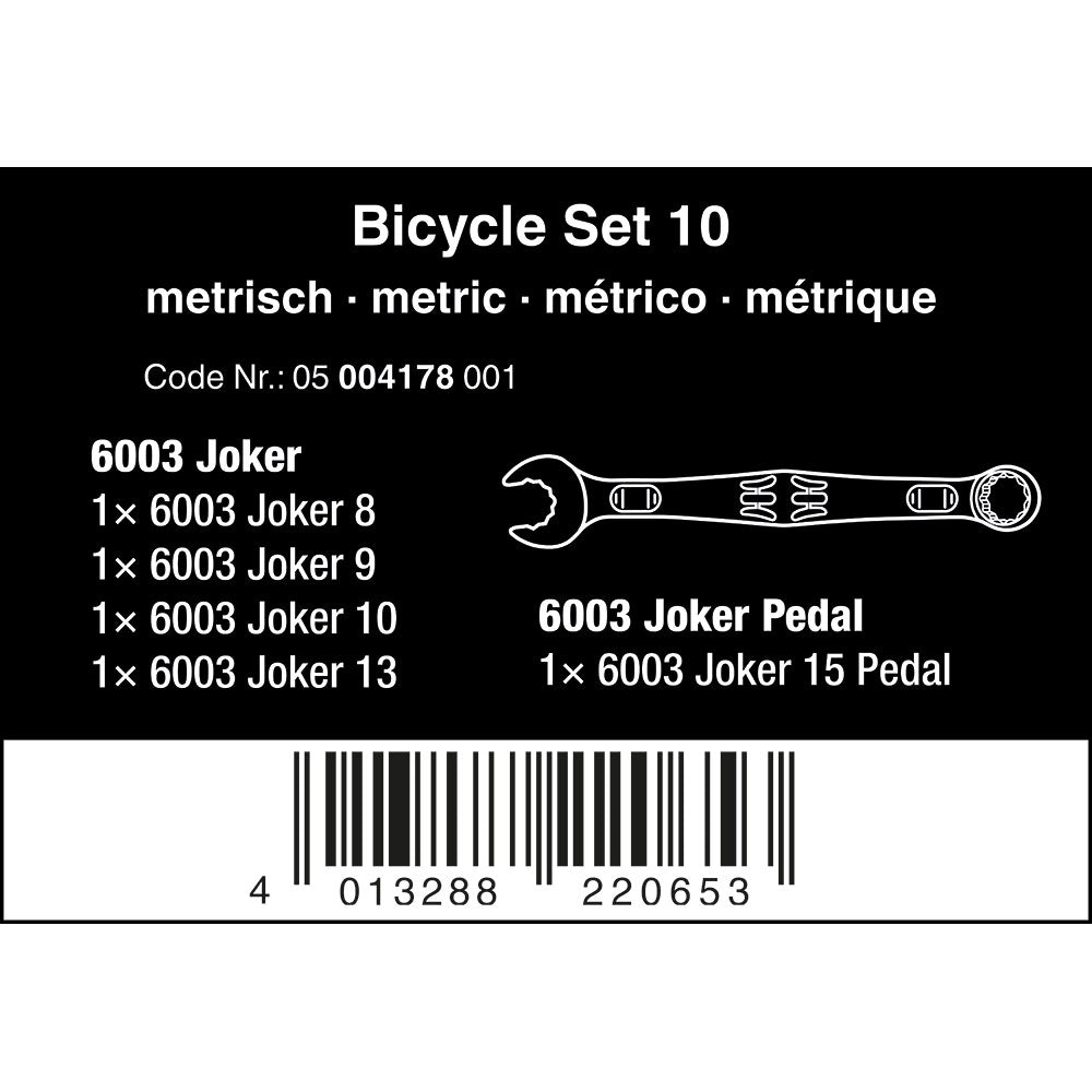 Wera Tools Bicycle Set 10 Joker Wrench Spanner Set 5pcs