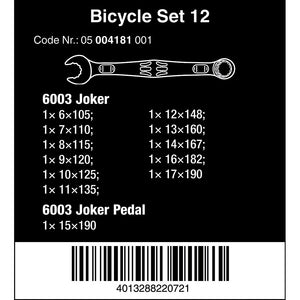 Wera Tools Bicycle Set 12 Joker Wrench Spanner Set 12pcs