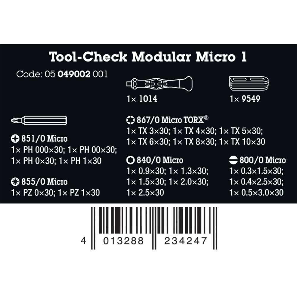 Wera Tools Tool-Check Modular Micro 1, 21 Pieces