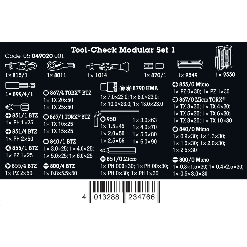 Wera Tools Tool-Check Modular Set, 50 Pieces