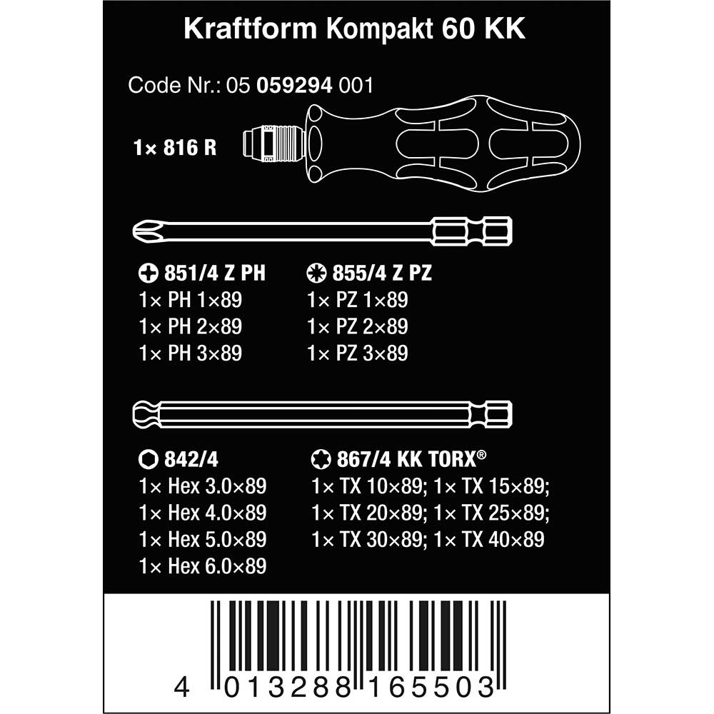 Wera Tools Kraftform Kompakt 60 KK Set 17pcs