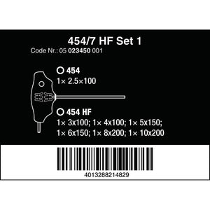 Wera Tools 454/7 HF Screwdriver Set T-Handle Screwdrivers Hex-Plus