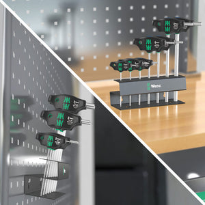 Wera Tools 454/7 HF Set 2 T-Handle Hex Screwdriver With Metal Rack