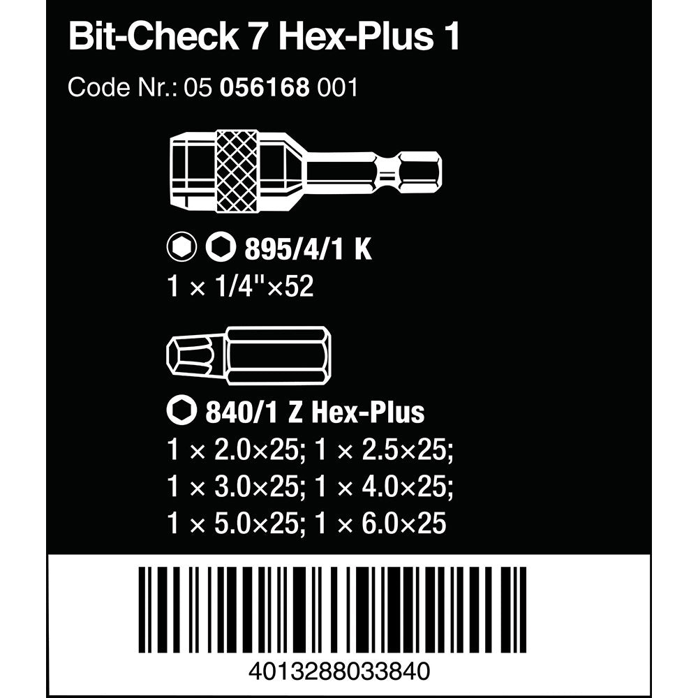 Wera Tools Bit-Check 7 Hex-Plus 1