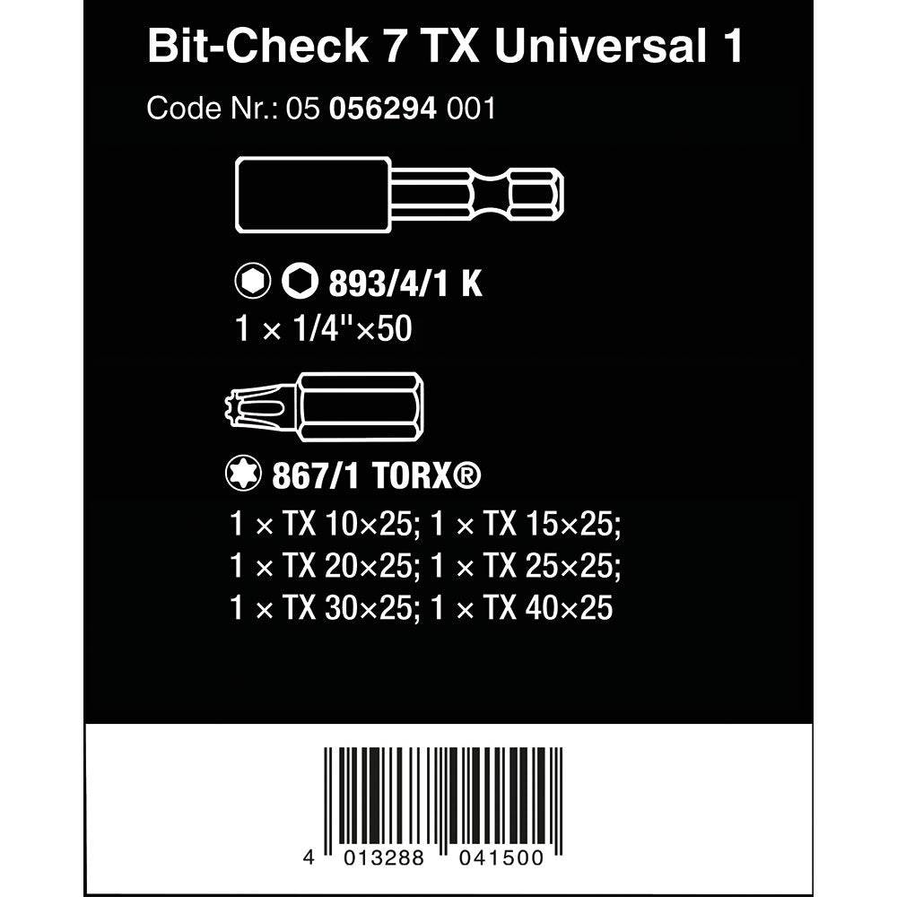 Wera Tools Bit-Check 7 TX Universal 1