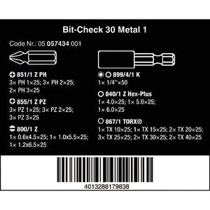 Wera Tools Bit-Check 30 Metal 1