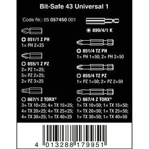 Wera Tools Bit-Safe 43 Universal 1