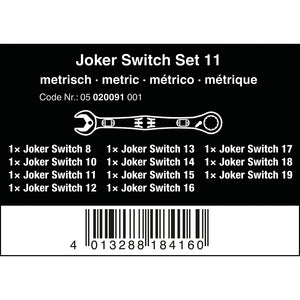 Wera Tools 6001 Joker Switch 11 Ring Spanner Set
