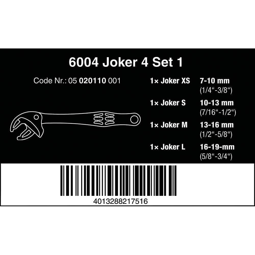 Wera Tools 6004 Joker 4 Self-Setting Spanner Set